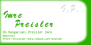 imre preisler business card